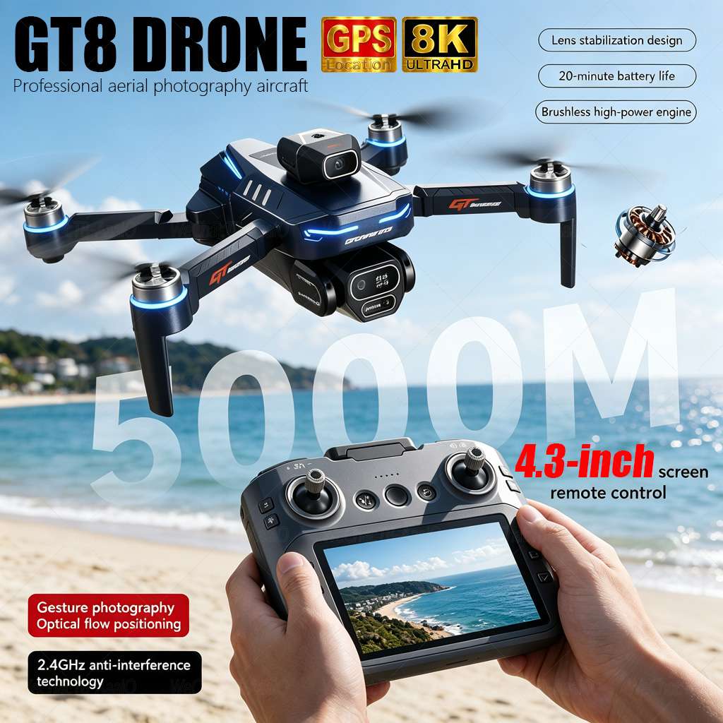 Drone Mapping - NEW GT8 HD RCドローン 4Kプロフェッショナルデュアルカメラ WiFi