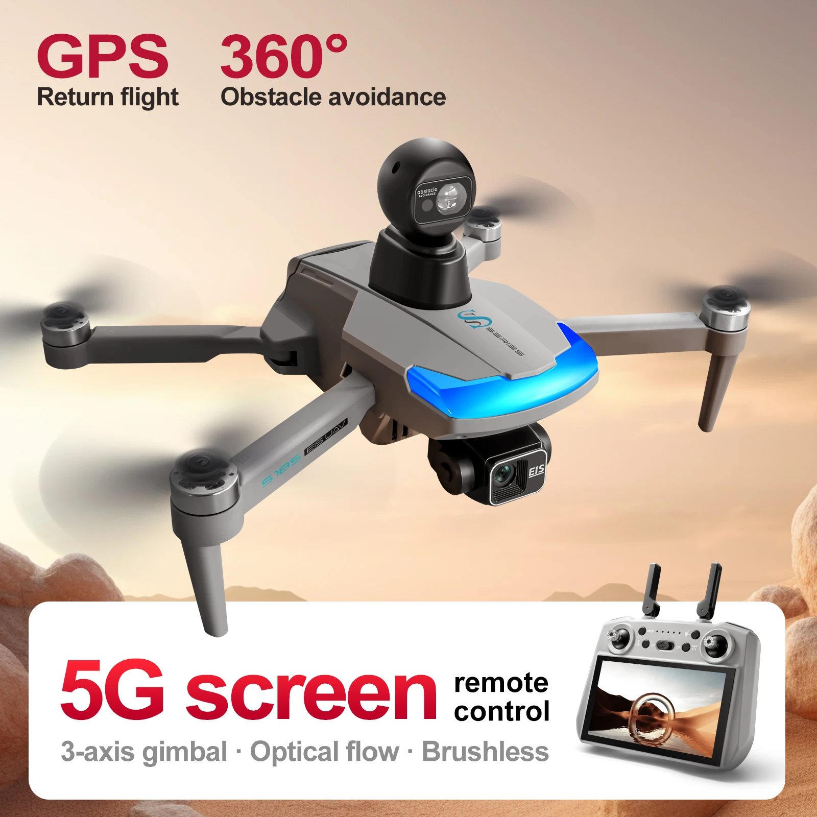 Drone Surveying - S185 プロフェッショナルドローン 2.7K HD デュアルカメラタッチスクリーン付き 3