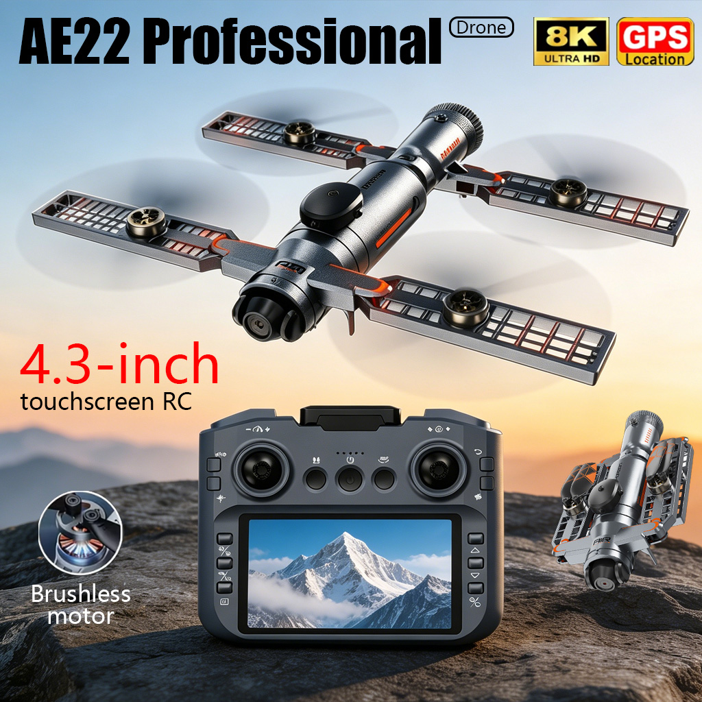 Drone Mapping - アップグレード版AE22 PRO MAX折りたたみ式ドローン 8Kデュアルカメラ FPVクアッドコプター GPS障害物回避