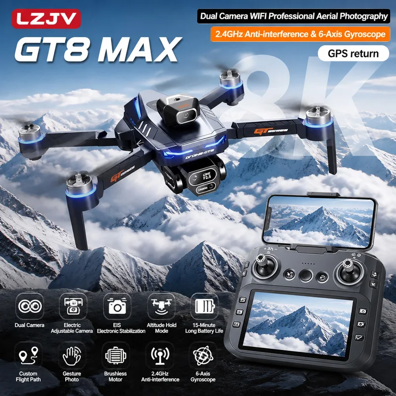 GT8 Max折りたたみ式ドローン 8K HDプロフェッショ - Drone Mapping のレビューと価格