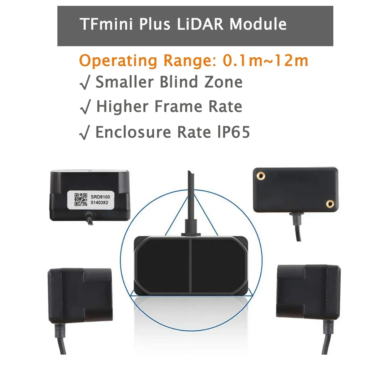 TFmini Plus LiDARセンサーモジュール シング - Drone Lidar のレビューと価格